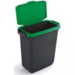 Durable DURABIN ECO Recycled Black Recycling Bin + Green Hinged Lid - 60L VEH2023025