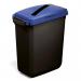 Durable DURABIN ECO Recycled Black Recycling Bin + Blue Hinged Slot Lid - 60L VEH2023027