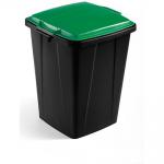 Durable DURABIN Strong Square Black Recycling Bin + Green Lid - 90L VEH2023030