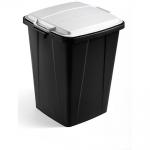 Durable DURABIN Strong Square Black Recycling Bin + Grey Lid - 90L VEH2023031