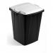 Durable DURABIN ECO Strong Square Black Recycling Bin + Grey Lid - 90L VEH2023031