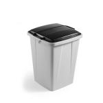 Durable DURABIN ECO Strong Square Grey Recycling Bin + Black Lid - 90L VEH2024015