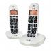 Doro DECT Cordless Telephone Big Button White Twin Pack PHONEEASY 100WD DRO05551