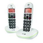 Doro DECT Cordless Telephone Big Button White Twin Pack PHONEEASY 100WD DRO05551