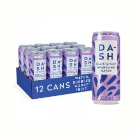 Dash Water Sparkling Water Blackcurrant 330ml Can (Pack of 12) DBL001 DSH30000