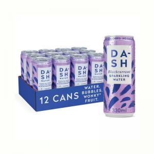 Dash Water Sparkling Water Blackcurrant 330ml Can Pack of 12 DBL001