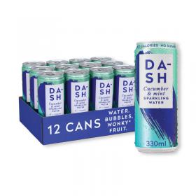 Dash Water Sparkling Water CucumberMint 330ml Can (Pack of 12) DBL002 DSH30002