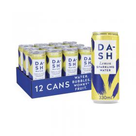 Dash Water Sparkling Water Lemon 330ml Can (Pack of 12) DBL003 DSH30005