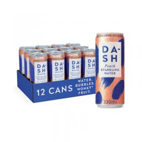 Dash Peach Sparkling Water 330ml (Pack of 12) DBL004 DSH30203