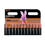 Duracell Plus AA Battery Alkaline 100% Extra Life (Pack of 12) 5009374 DU14096
