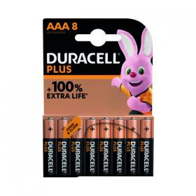 Duracell Plus AAA Battery Alkaline 100% Extra Life (Pack of 8) 5009380 DU14117