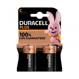 Duracell Plus C Battery Alkaline 100% Life (Pack of 2) 5009810 DU14182