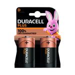 Duracell Plus D Battery Alkaline 100% Life (Pack of 2) 5009816 DU14198