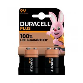 Duracell Plus 9V Battery Alkaline 100% Life (Pack of 2) 5011416 DU14226