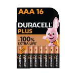 Duracell Plus AAA Battery Alkaline 100% Extra Life (Pack of 16) 5010829 DU14712