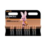 Duracell Plus AAA Battery Alkaline 100% Extra Life (Pack of 10) 5015843 DU16358