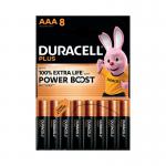Duracell Plus AAA Battery Alkaline 100% Extra Life Power Boost (Pack of 8) 5009380+ DU17676