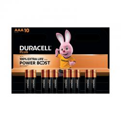 Duracell Plus AAA Battery Alkaline 100% Extra Life Power Boost (Pack of 10) 5016162+ DU17682