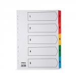 Initiative White Board A4 160gsm Divider 1-5 Coloured Mylar Tab