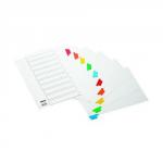 Initiative White Board A4 160gsm Divider 10 Part Coloured Mylar Tab
