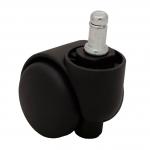 This photo features a set of 5 brake loaded castors, designed for use with dynamic seating accessories. The castors are sleek and modern, with a strong and sturdy build, providing stability and mobility. Each castor is equipped with a brake mechanism for easy and secure use.