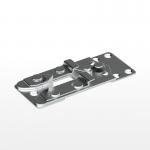 This photograph captures two dynamic desk accessories, the Brixworth Modular Linking Bracket. The sleek and modern design features a sturdy build, with clean lines and a metallic finish. The brackets appear to have interlocking capabilities, allowing for customizable organization on any desk.