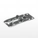 This photograph captures two dynamic desk accessories, the Brixworth Modular Linking Bracket. The sleek and modern design features a sturdy build, with clean lines and a metallic finish. The brackets appear to have interlocking capabilities, allowing for customizable organization on any desk.