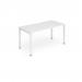 Single White Frame Bench Desk 1400 White BE111
