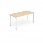 Single White Frame Bench Desk 1400 Maple BE114