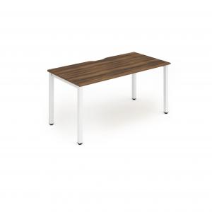Evolve Plus 1200mm Single Starter Office Bench Desk Walnut Top White