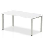 Evolve Plus 1600mm Single Starter Office Bench Desk White Top Silver Frame BE126