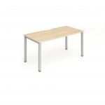 Single Silver Frame Bench Desk 1400 Maple BE134