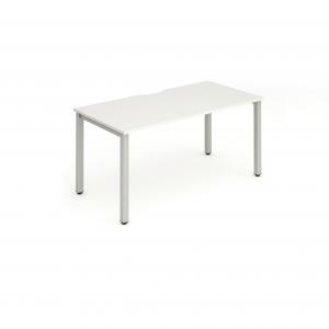 Evolve Plus 1200mm Single Starter Office Bench Desk White Top Silver