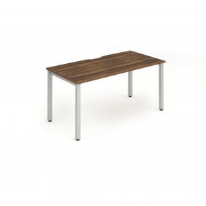 Evolve Plus 1200mm Single Starter Office Bench Desk Walnut Top Silver