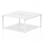 The Dynamic Bench Desking Evolve Plus 1600mm features a sleek white top and frame, perfect for a modern and streamlined office space. The 2 person desk is designed for collaboration and productivity, with ample space for each person to work comfortably.