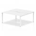 The Dynamic Bench Desking Evolve Plus 1600mm features a sleek white top and frame, perfect for a modern and streamlined office space. The 2 person desk is designed for collaboration and productivity, with ample space for each person to work comfortably.