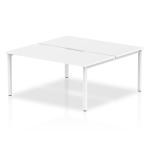 B2B White Frame Bench Desk 1600 White (2 Pod) BE146