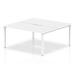 B2B White Frame Bench Desk 1600 White (2 Pod) BE146