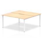Evolve Plus 1600mm B2B 2 Person Office Bench Desk Maple Top White Frame BE149