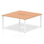 Evolve Plus 1600mm B2B 2 Person Office Bench Desk Oak Top White Frame BE150
