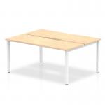 The Dynamic Bench Desking Evolve Plus desk features a sleek maple top and white frame. With a length of 1400mm, this 2-person bench desk is perfect for any modern office space. Its minimalist design and functional layout allow for optimal productivity and collaboration.