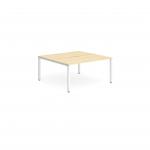 Evolve Plus 1400mm B2B 2 Person Office Bench Desk Maple Top White Frame BE154