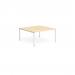 B2B White Frame Bench Desk 1400 Maple (2 Pod) BE154