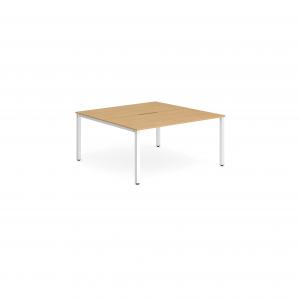 Evolve Plus 1200mm B2B 2 Person Office Bench Desk Beech Top White