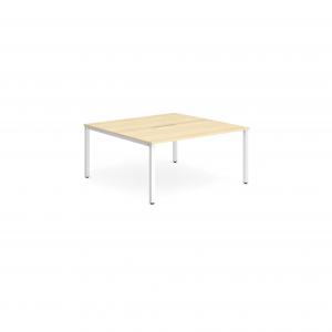 Evolve Plus 1200mm B2B 2 Person Office Bench Desk Maple Top White