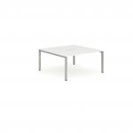 Evolve Plus 1400mm B2B 2 Person Office Bench Desk White Top Silver Frame BE171