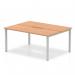 A sleek and modern piece of office furniture, the Dynamic Bench Desking Evolve Plus features a 1400mm oak top and silver frame. Designed to accommodate two people, this bench desk is ideal for collaborative workspaces or shared offices. Its clean lines and functional design make it a practical choice for any workspace.