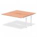 This image showcases a modern and versatile desk, featuring a sleek beech top and a sturdy white frame. The desk is designed for dynamic and collaborative work environments, with a length of 1600mm to accommodate multiple users.