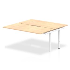 Evolve Plus 1600mm B2B Office Bench Desk Ext Kit Maple Top White Frame