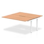 Evolve Plus 1600mm B2B Office Bench Desk Ext Kit Oak Top White Frame BE190